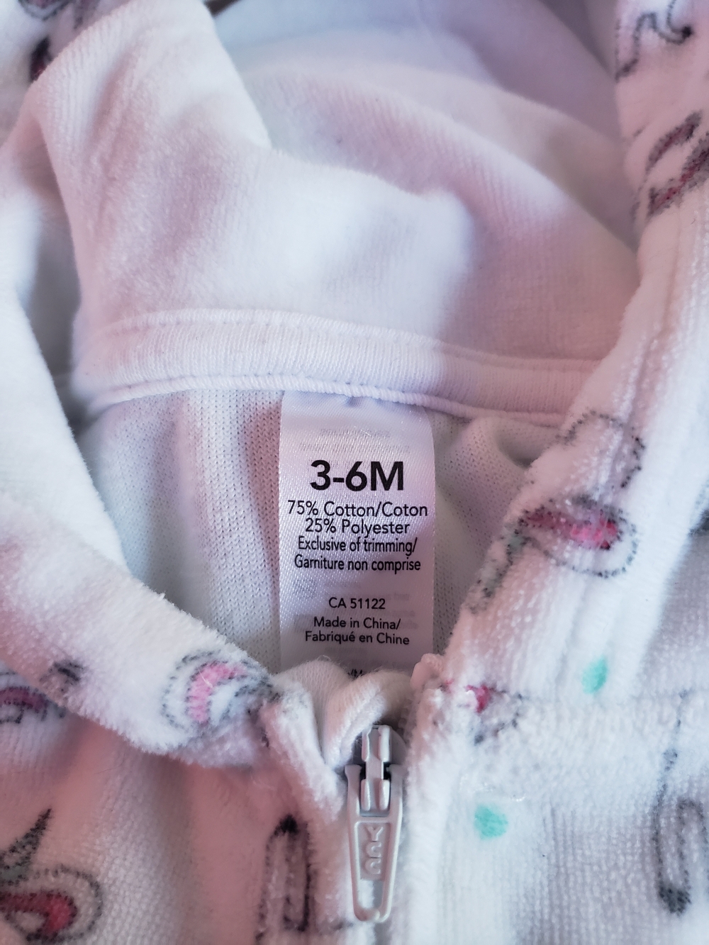 Pink Unicorn Hooded Fleece One-Piece for Kids 3-6m - Picture 4 of 7